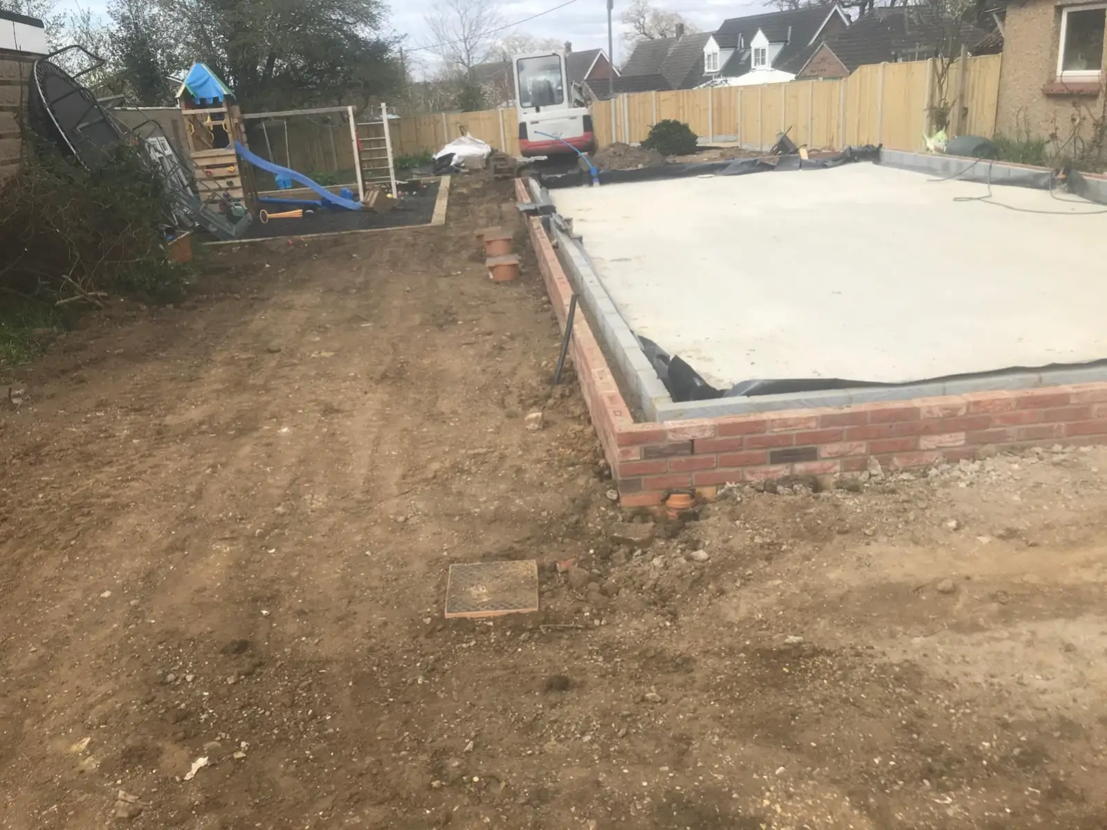 Residential garden project Norwich Norfolk groundworks